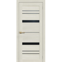 Дверь межкомнатная ламинированная Сибирь Профиль Lite doors L12 Бьянко, стекло черное